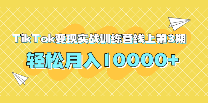 龟课：海外抖音TIKTOK变现实战训练营线上第3期，轻松月入10000+