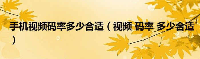 图片[1]-手机视频码率多少合适，视频比特率多少好？多少-东山资源库