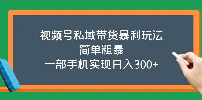视频号私域带货暴利玩法，简单粗暴，一部手机实现日入300 