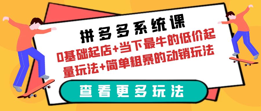 图片[1]-拼多多系统课：0基础起店 低价起量玩法 动销实战案例-阿灿说钱