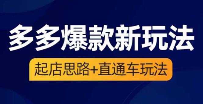 2023拼多多爆款：如何起店 直通车玩法提高点击和转化（3节精华课）