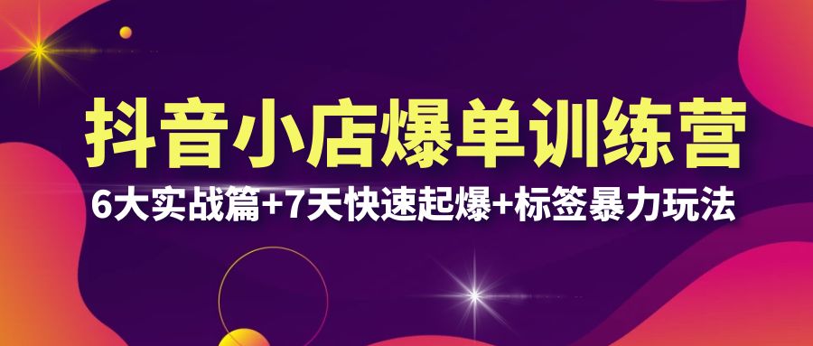 图片[1]-抖音小店爆单训练营VIP线下课：6大实战篇 7天快速起爆 标签暴力玩法，打造抖店爆单新策略，猜你喜欢流量提升技巧（32节）-阿灿说钱