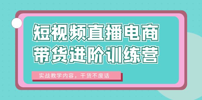 图片[1]-短视频直播电商带货进阶训练营：实战教学内容，干货不废话！-阿灿说钱