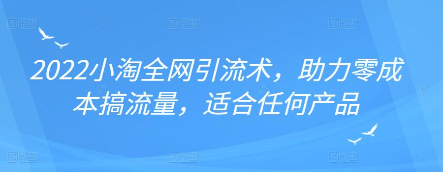 2022年小淘最新全网引流术，零成本简单粗暴无脑搞流量，适合任何产品！