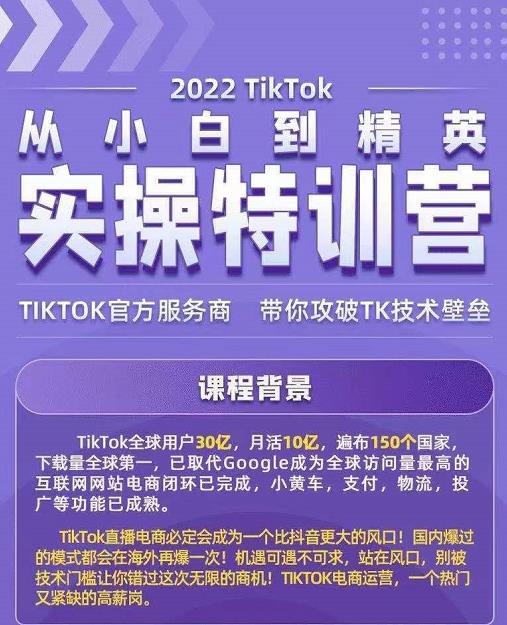 生财有术-长城号：Seven漆·2022Tiktok从小白到精英实操特训营，带你掌握Tiktok账号运营